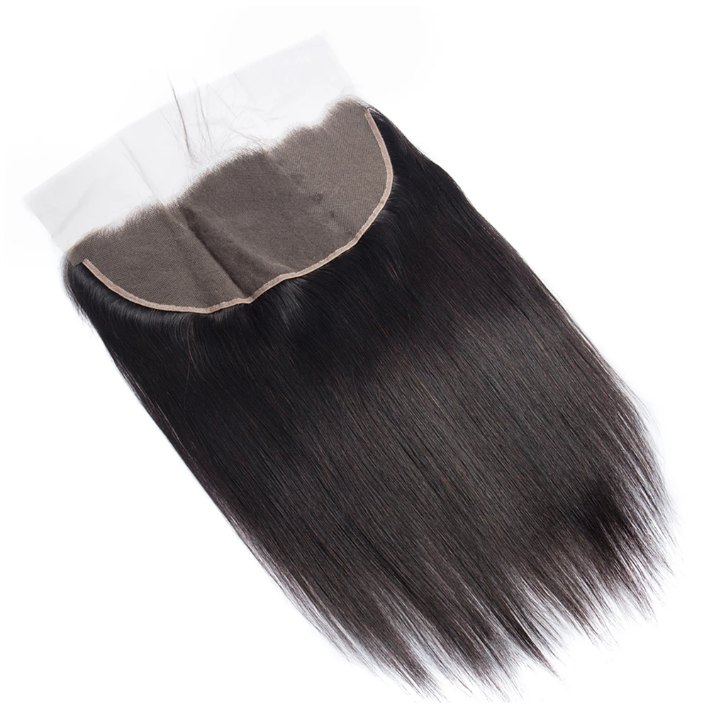 Straight 13x6 Lace Frontal Closure 100% Human Hair Free Part Transparent Lace Closure Natural Black 10-24 Inch for Women