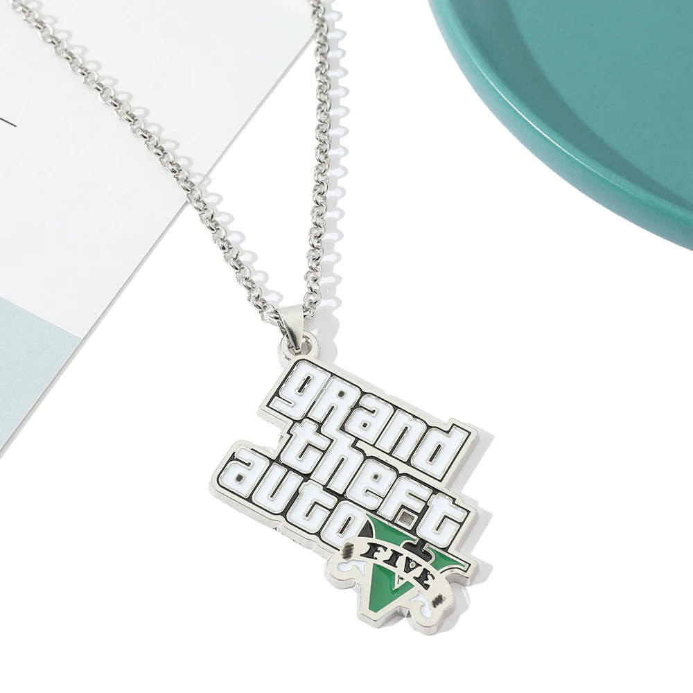 Creative Metal Car Letter Necklace Cartoon Character Game Themed Pendant for Boys Birthday Jewelry Accessory - view 2