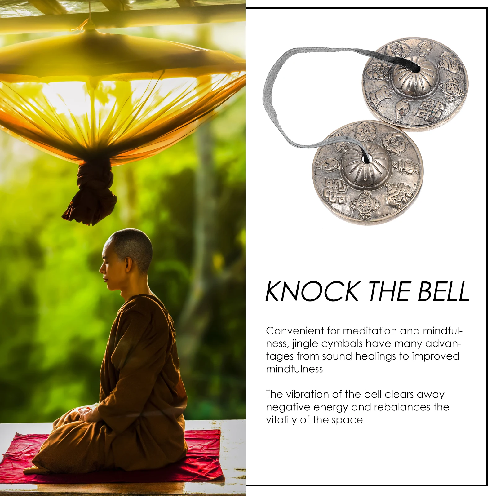 

Touch Bell Percussion Instrument Chimes Musical Tibetan Singing Bowl Bells for Meditation Cymbals
