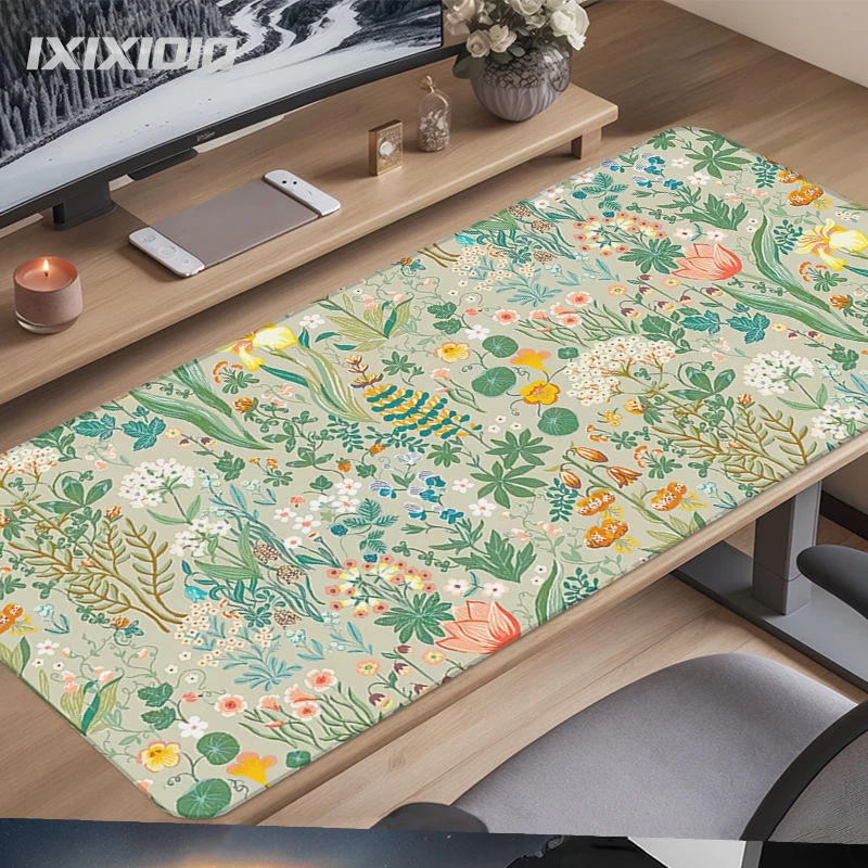 Green Plants And Flowers Mouse Pad Gamer printon demand Large HD Computer Mousepad XXL MousePads Computer Mice Pad