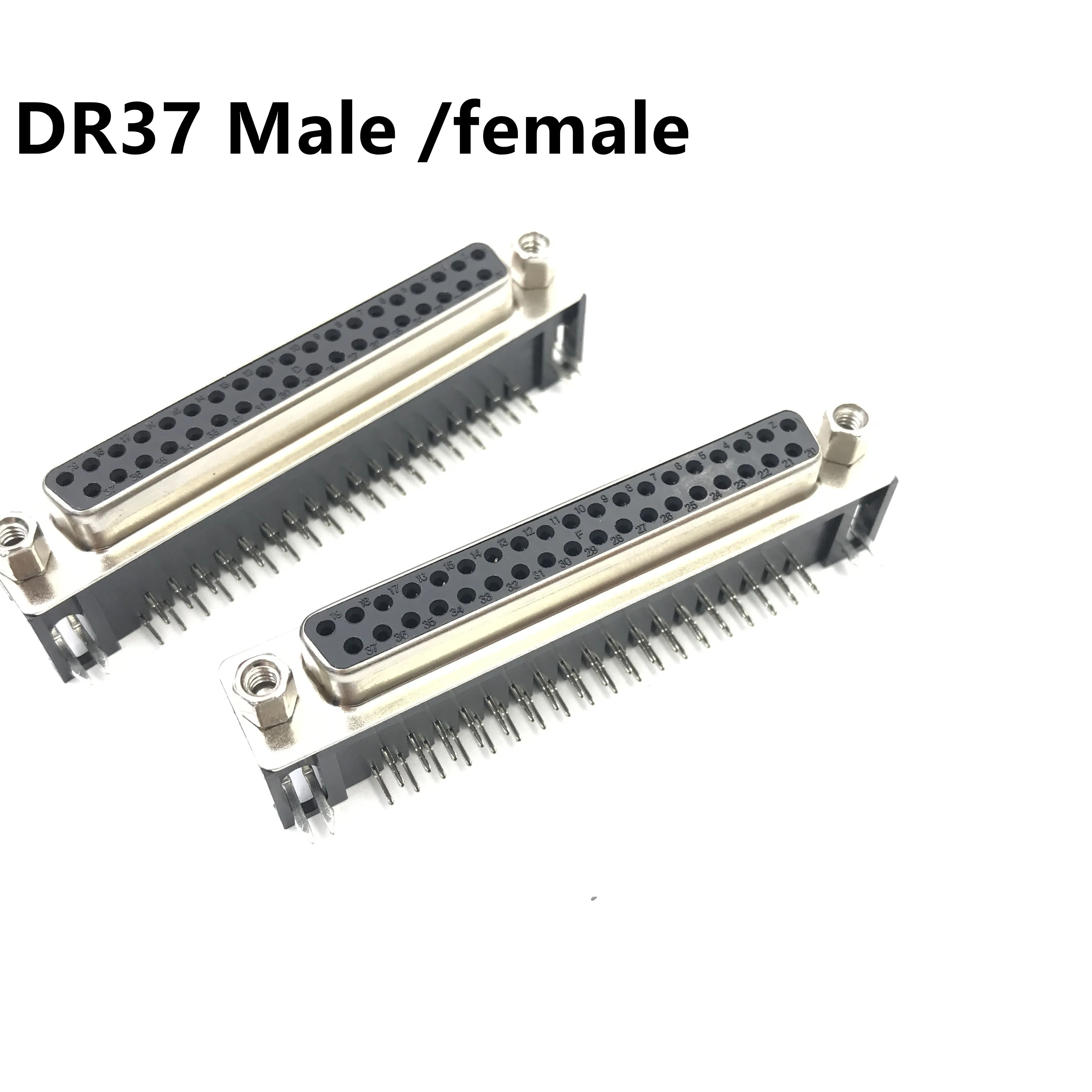 DB37F 커넥터: 전문가가 추천하는 5Pcs DR37 구멍 여성 곡선 핀 90도 커넥터 DB37F 시리얼 포트 어댑터