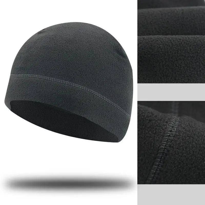 Männer Frauen Beanies Hüte Winter Warme Sport Radfahren Laufen Ski Motorhaube Caps Outdoor Fleece Winddicht Militärische Taktische Kappe – Detail 4