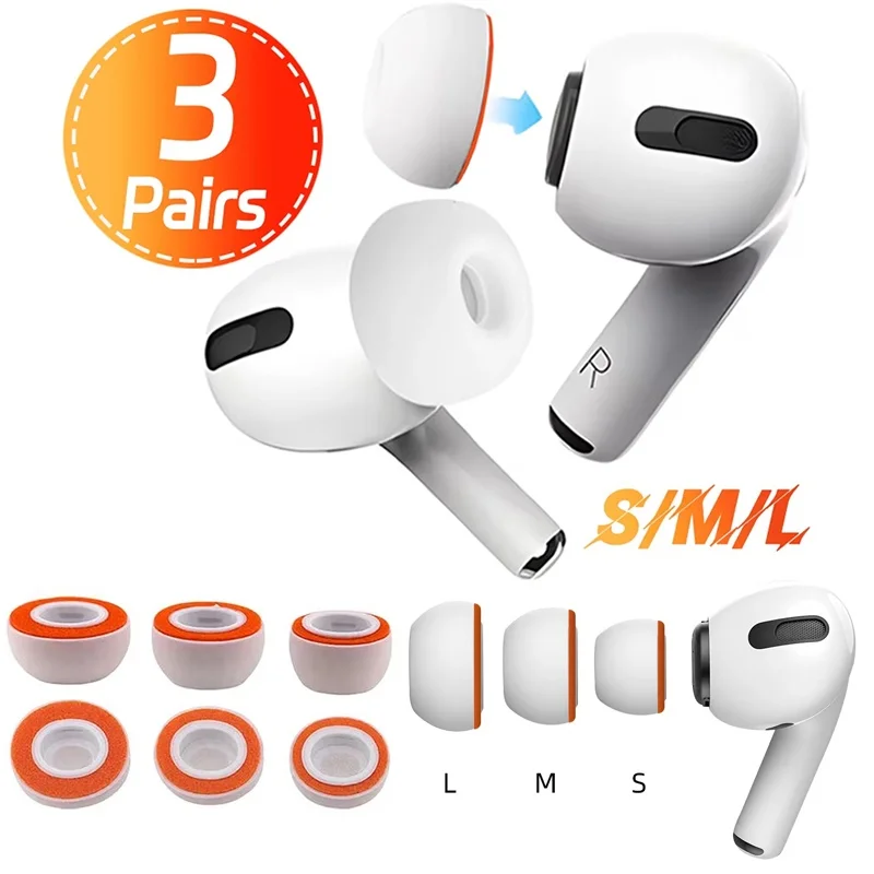 S/M/L Memory Foam Replacement Eartips For AirPods Pro 1/2 Soft Sponge Ear Pads Silicone Ear Tips Earbuds Accessories Repair Kit