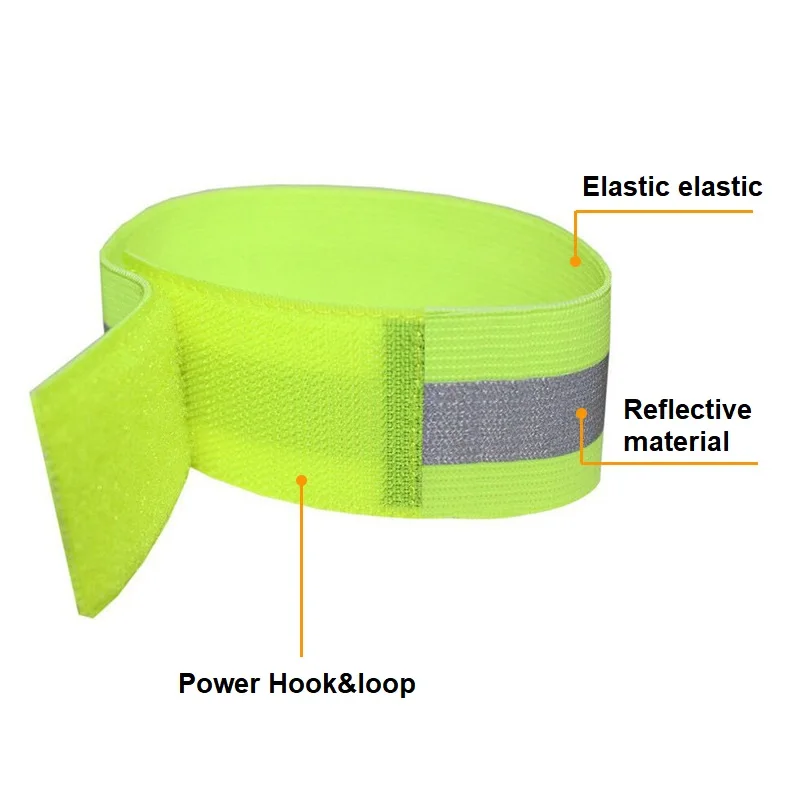 Night Run Reflective Sports Arm Band Wristband Riding Gaiter Harness Safety Warning Light Belt Mountain Biking