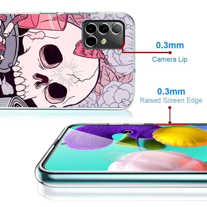 Pink Cat Skull Sorceress Witch Case Phone Cover for Samsung Galaxy A15 A14 A13 A12 A55 A54 A53 A52 A35 A34 A33 A32 A25 A24 A23 A