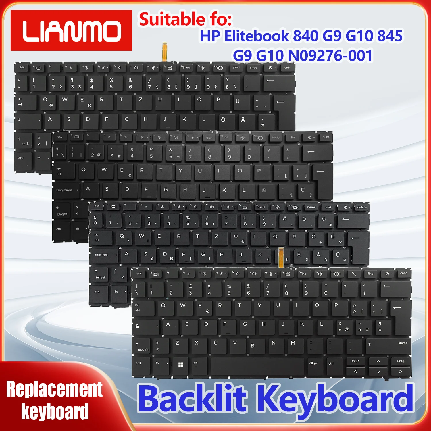 Teclado retroiluminado alemán/español/francés/húngaro/italiano para HP Elitebook Zbook Firefly14 G9 G10 840 845 G9 G10 830 835 G9 G10