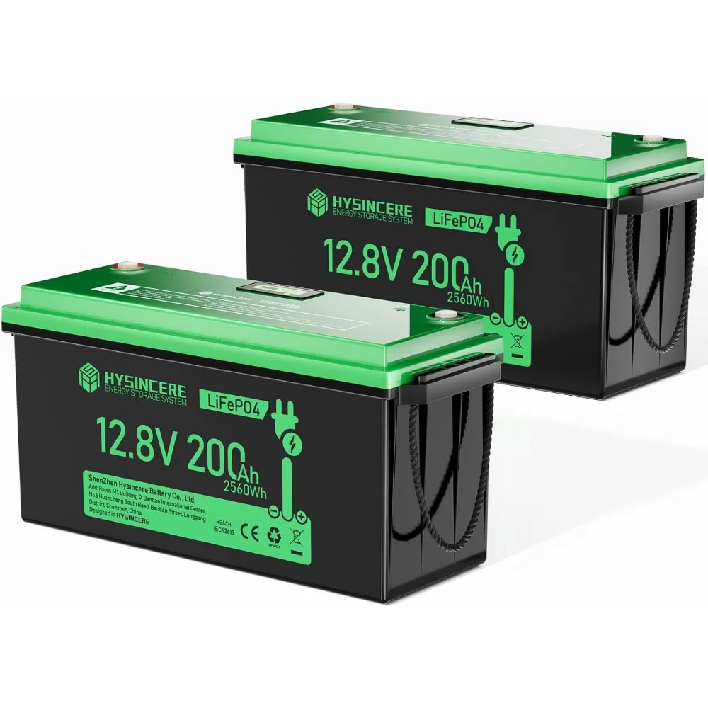 

12V 200Ah LiFePO4 Lithium Battery Built-in 200A BMS, Max.2560Wh Energy, 10 Years Lifetime 15000+ Cycles, Perfect for RV Solar