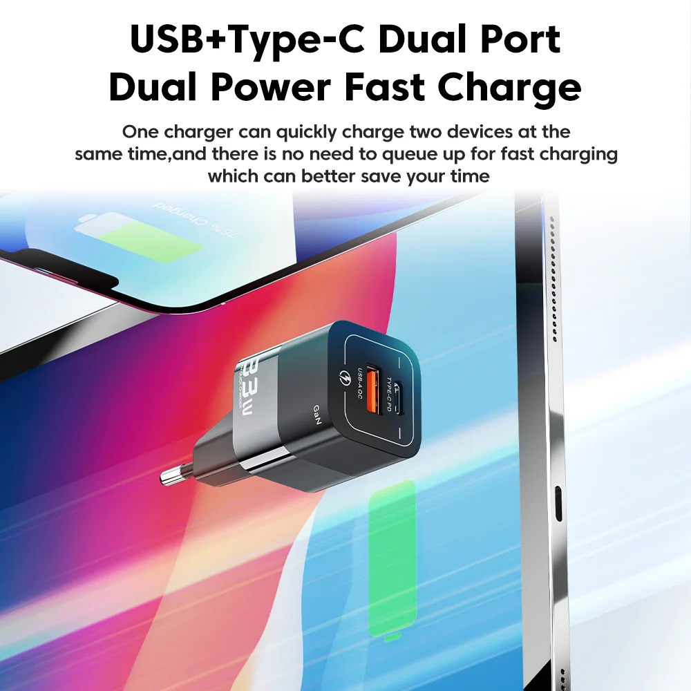 Toocki GaN 33W USB Charger Type C PD Fast Charge USB C Charger For iPhone 14 13 12 11 Pro Max 8 7 Plus XS XR iPad Xiaomi Huawei