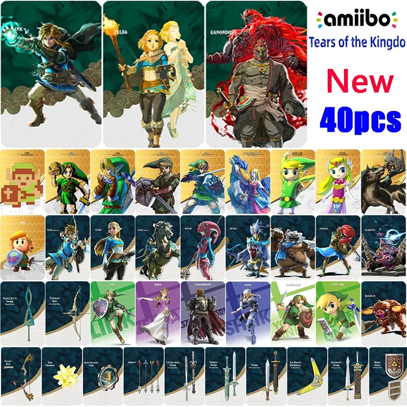 

Карта Amiibo Zelda: Breath of the Wild, карта Amiibo Zelda, Zelda: Tears of the Kingdom, Линк, Принцесса Зельда, Ганондорф, Amiibo для Nintendo Switch
