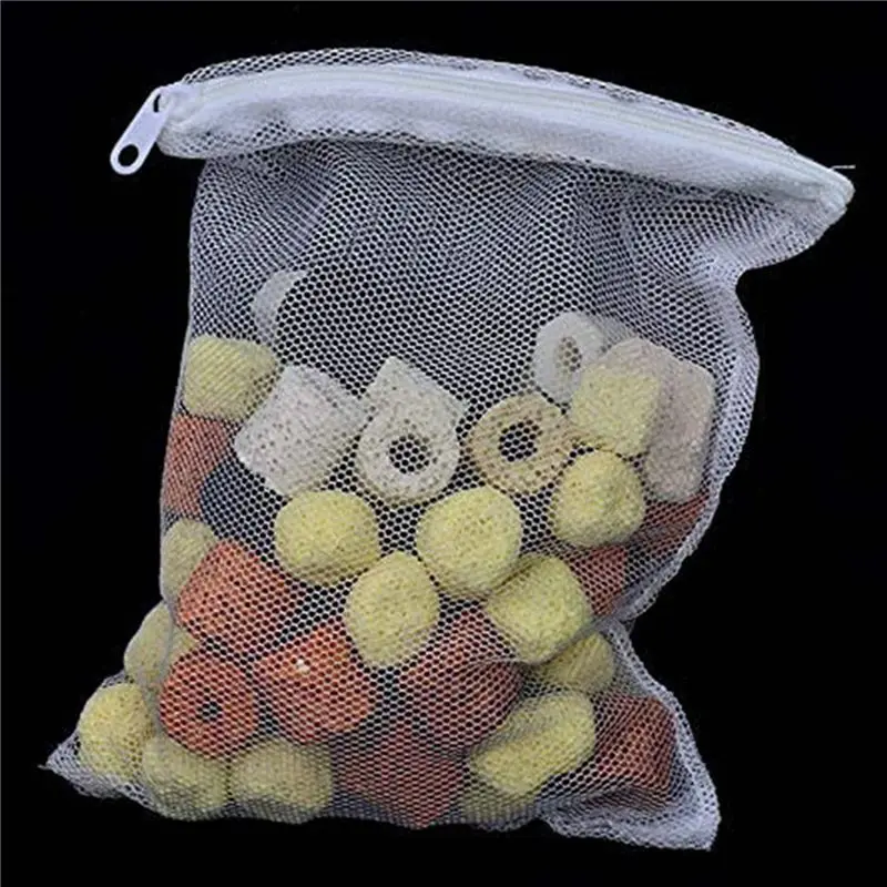 Y50A-48 Pieces Of Aquarium Filter Bag Media Mesh Filter Bag Reusable Mesh Bag For Granular Carbon, Bioball White And Black view 4