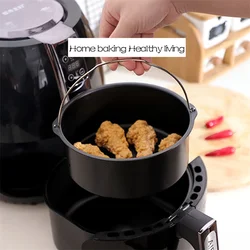 6/7/8 Inch Air Fryer Basket Non Stick Mold Air Fryer Oven Baking Tray Pizza Fried Chicken Reusable Bakeware Liner Accessories