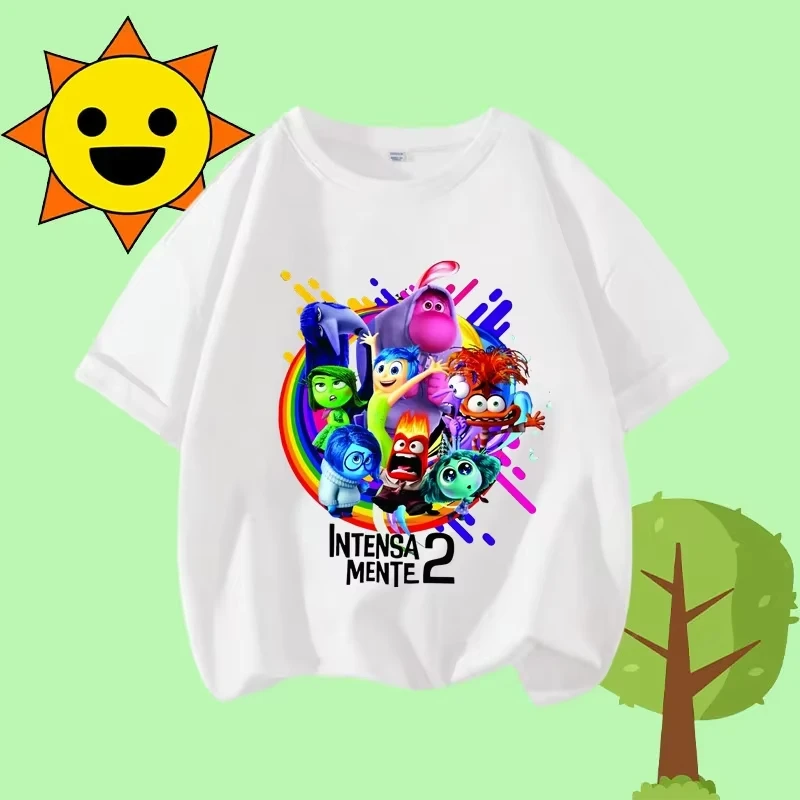 

2025 Disney Series Brainy Squad Cartoon Print Summer T-shirt Boys' Round-neck Short-Sleeved Sport Shirt Girls' Casual Top