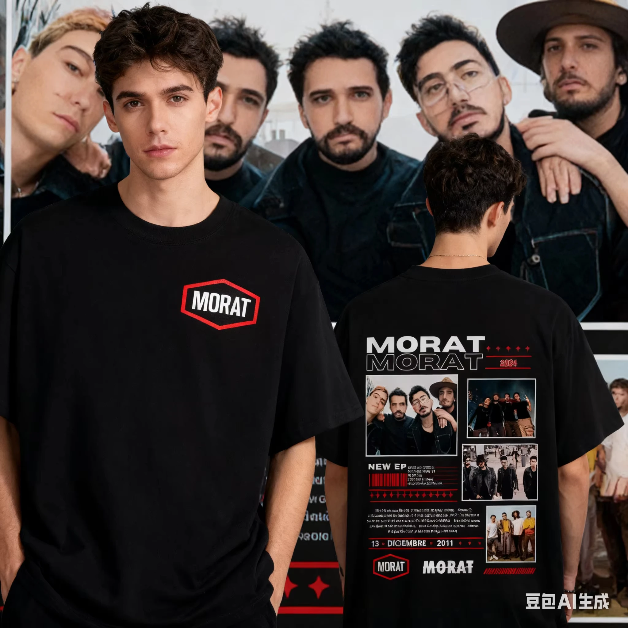 Columbia Morat Band Pattern camiseta 2025 novedad de verano, camiseta de gran tamaño de algodón de ocio Hip Hop a la moda para hombres y mujeres