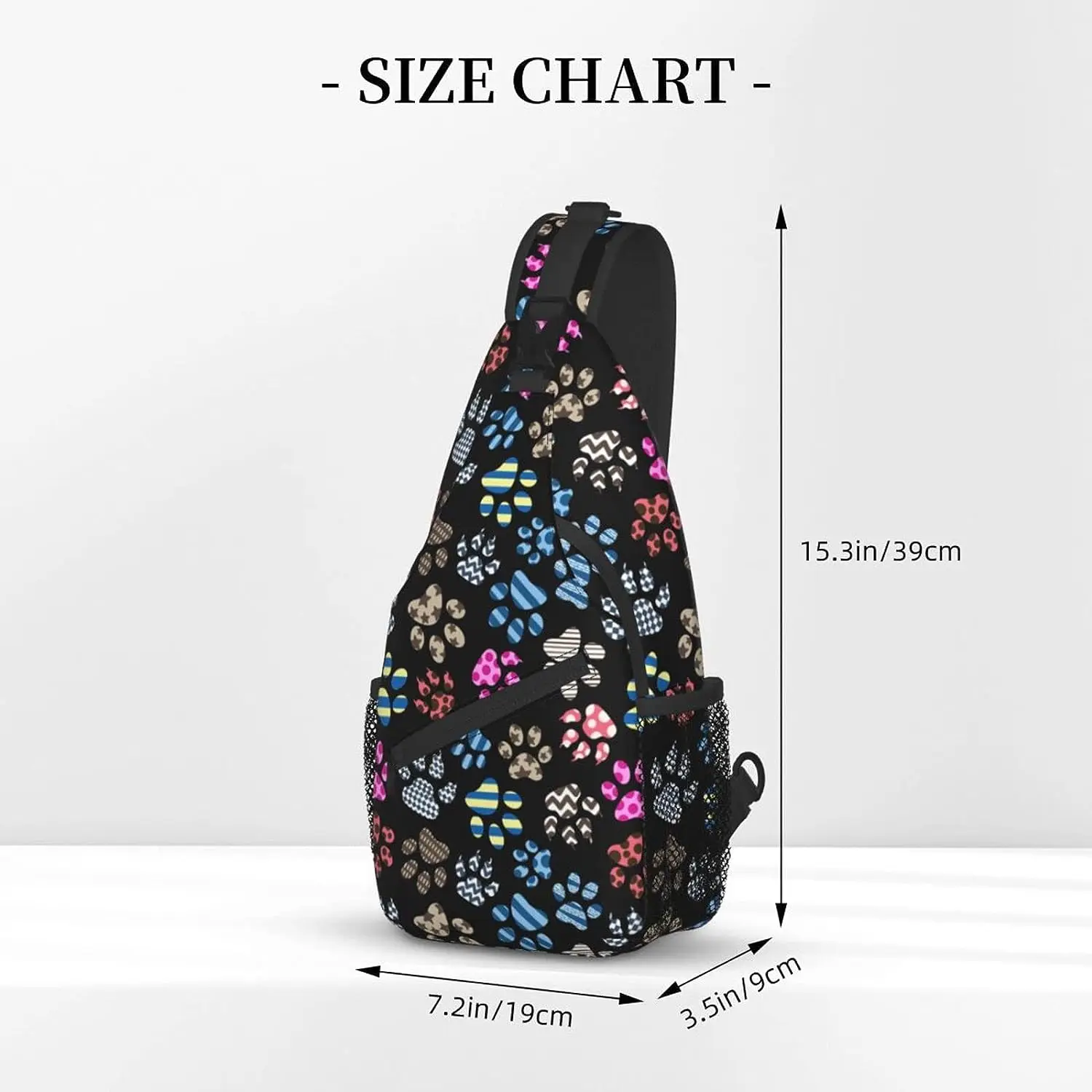 Dog Paw Unisex Chest Bags Crossbody Sling Backpack Travel Hiking Daypack for Women Men Shoulder Bag for Casual Sport Travel