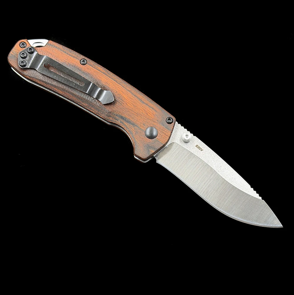 BM15031-2 Hunt North Fork CPM-S30V Wood Handle Folding Knife view 3
