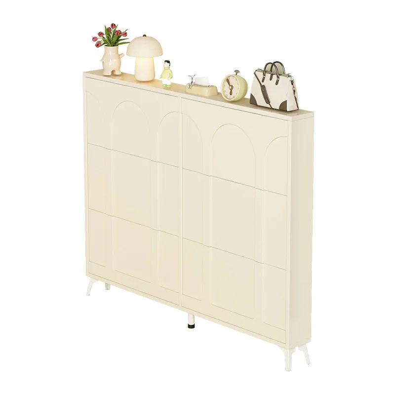 

Ultra-thin tipping bucket shoe cabinet is integrated into the entrance, narrow handle, and corridor outside the entrance.