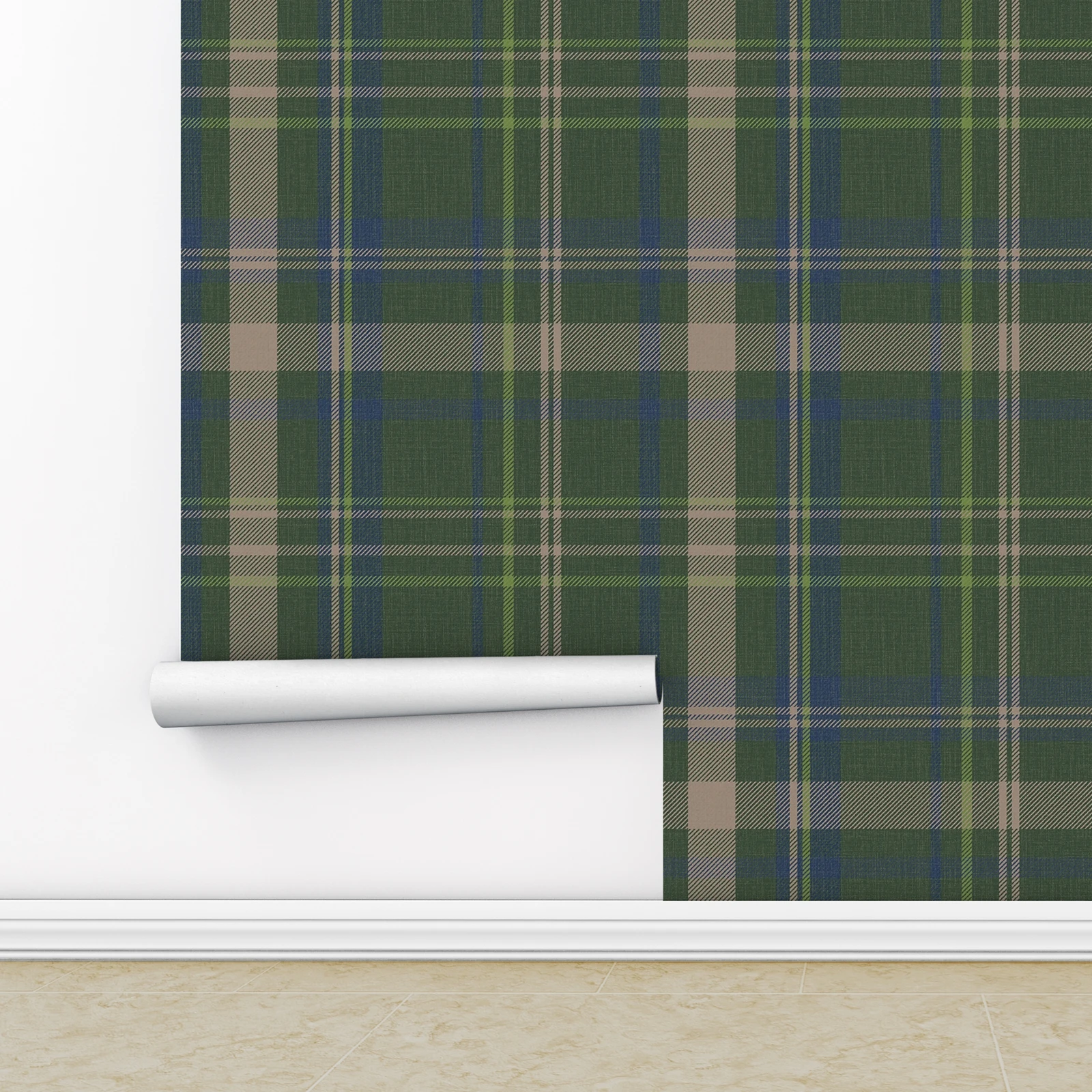 ورق حائط كلاسيكي من الترتان، ورق حائط منقوش أخضر عتيق لغرفة المعيشة، ورق حائط لاصق تقليدي، ورق جداري