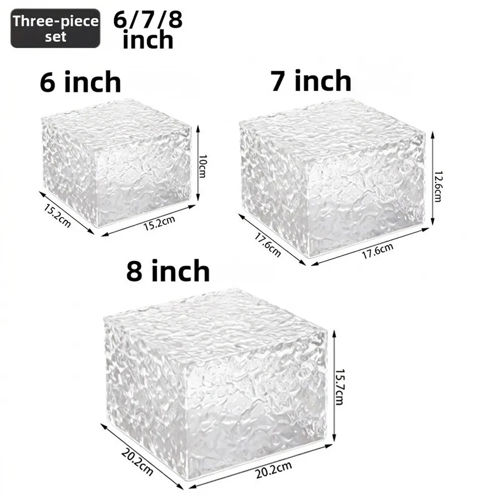 Tiered Clear Hammered Stand for Cakes Cupcakes Beverages and Appetizers with Visual Depth Created by Ripple Texture