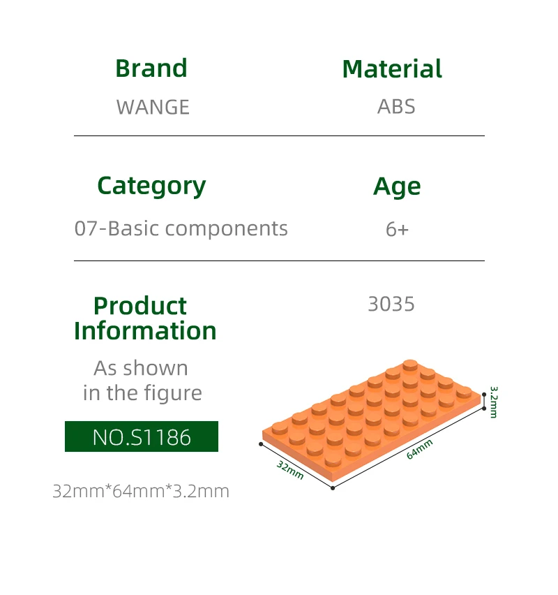 Wange 23 unids/lote 3035 ladrillos finos 4x8 puntos bloques de construcción accesorios de Color Moc compatibles con ladrillos DIY conjunto de juguetes para niños