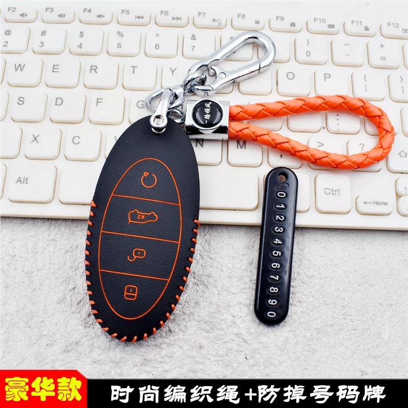 صندوق حقيبة مفاتيح جلدية شخصية وبسيطة لـ BYD U9 U7 U8 2025 حافظة مفاتيح واقية للتحكم عن بعد للذكور والإناث