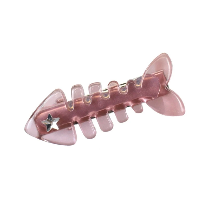 Q0KE Acrylic Fish Hair Clip for Teens Girls Hairpins Side Clip 2000s Barrettes for Women Side Bangs Subculture Hairpin