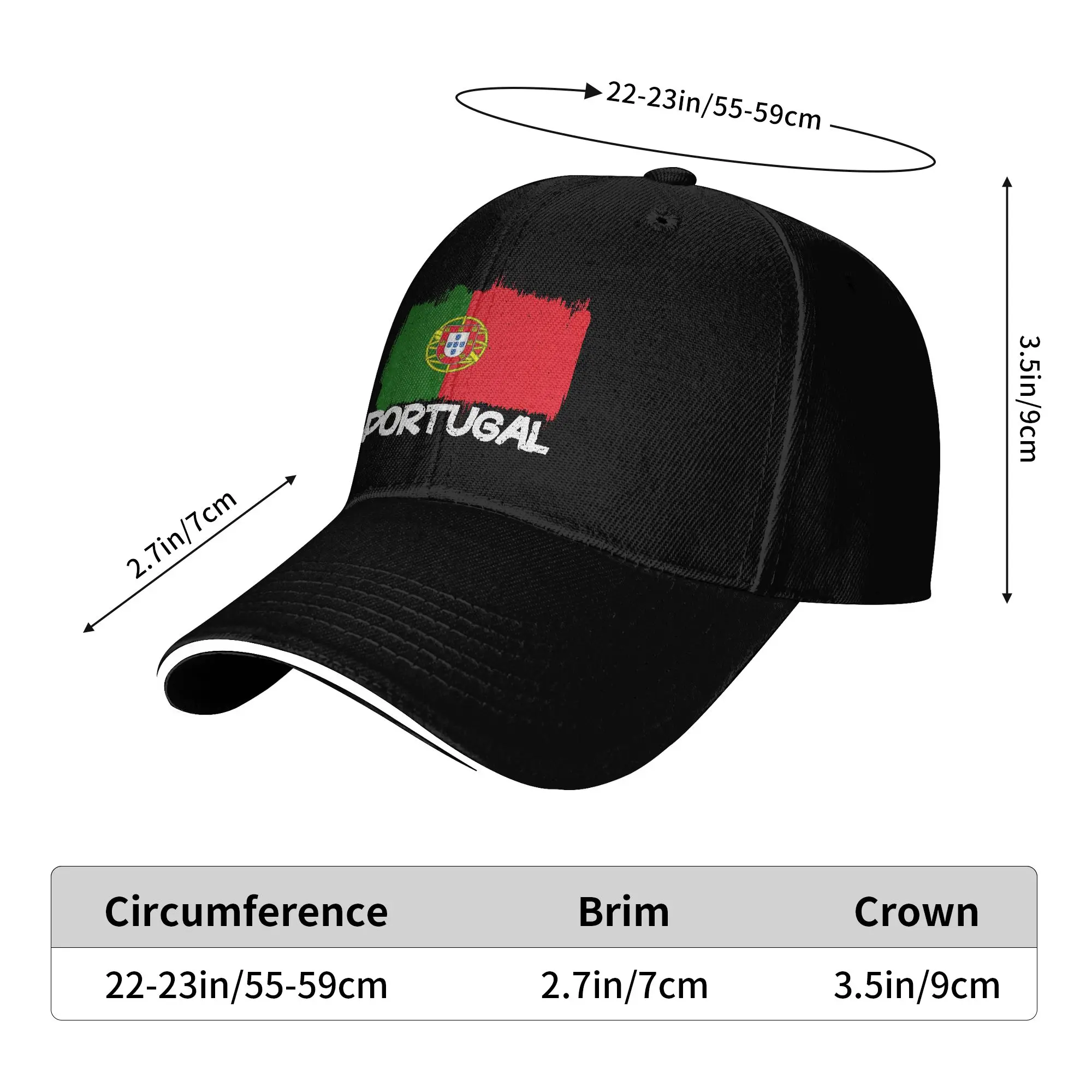 Portugal Flag  Sun Baseball Cap  Summer Casual Trucker Hat For Men Women Outdoor Sports Baseball Caps