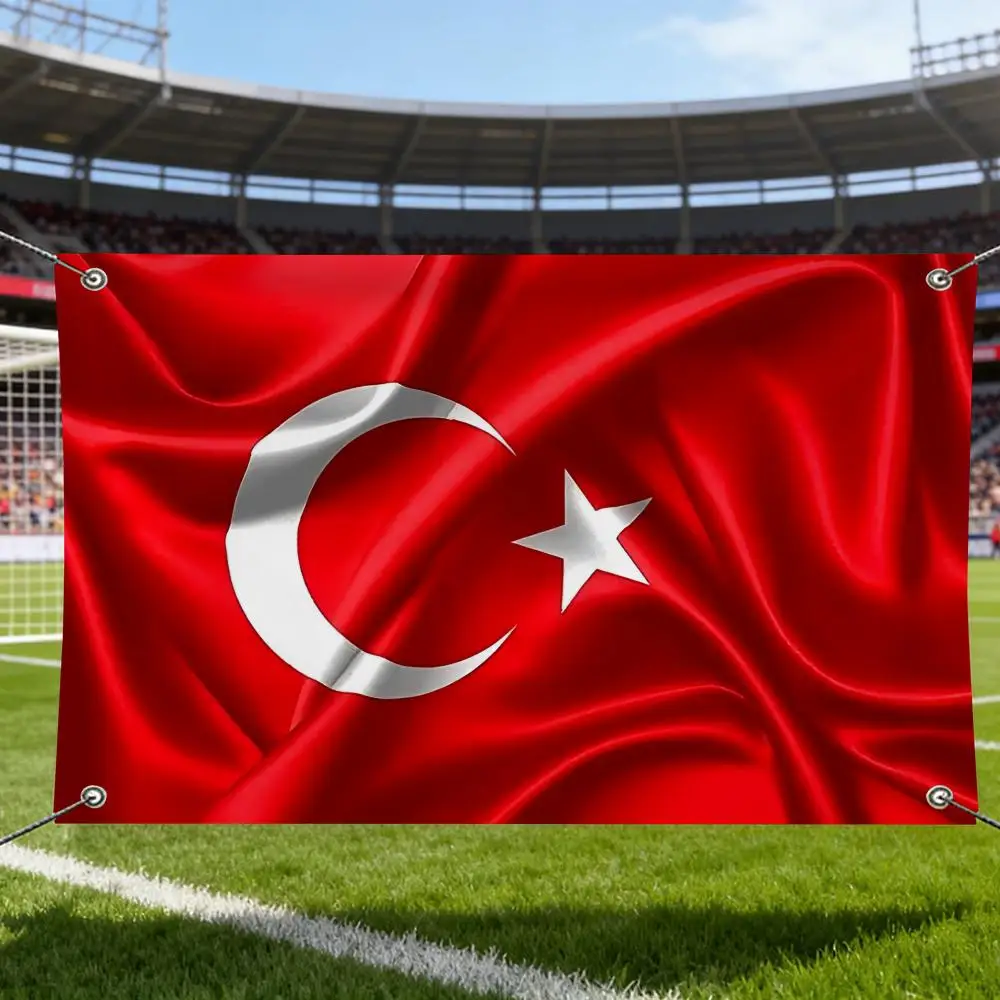 Turkey Flags Wall Hanging Banner Background Art Print for Bedroom Living Room Outdoor Decor