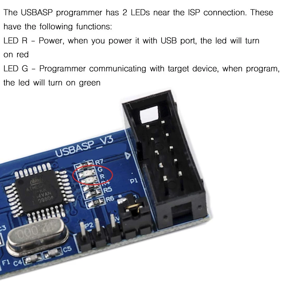 Downloader Programmer for USBASP USBISP AVR Programmer USB ISP USB ASP ATMEGA8 ATMEGA128 Support Win7 64