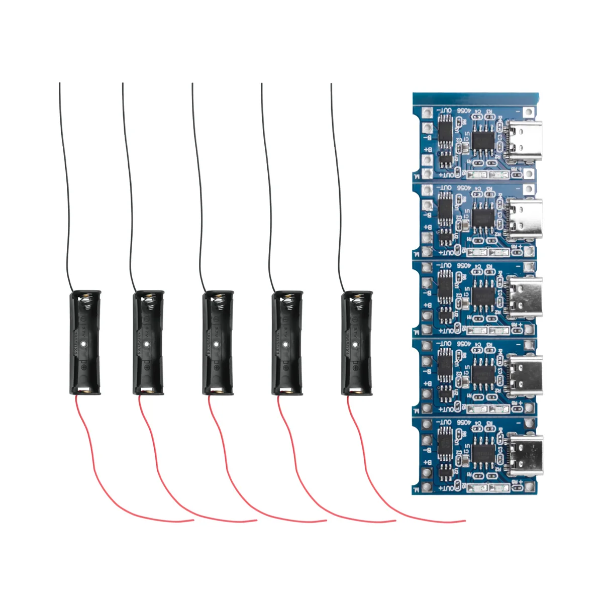 Placa de carregamento de bateria de lítio, TP4056, Tipo C USB, BMS, 5V, 1A Li-Ion, Micro-USB Charge, Proteção