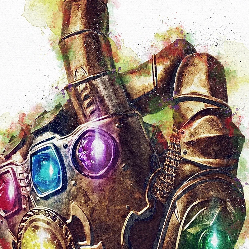 Marvel Thanos Posters Infinity War Art Prints Gem Gauntlet Watercolor Canvas Painting Fans Gifts Boys Room Picture Home Decor