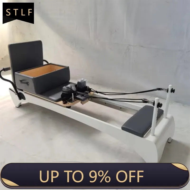 YTYIN Baking White Oak Reformer with Curved Legs - For Commercial & Home Studio Use