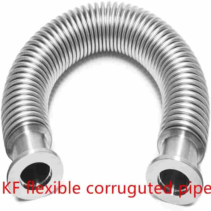 KF16  KF25  length 100mm-1000mm High Vacuum Flange Flexible Hose /Stainless Steel Vacuum Corrugated Bellows Pipe Tub