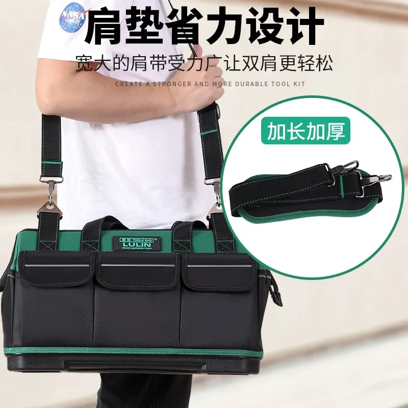 Large Oxford Cloth Toolkit Tool Bag Multifunctional Maintenance Hardware Electrician Bag Thickened Wear-resistant Storage Bag