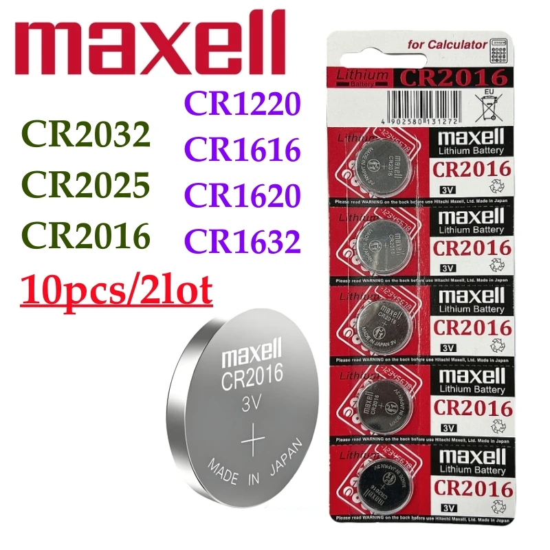 10pcs CR2032 Battery CR2025 CR2016 CR1632 CR1616 CR1620 CR1220 Lithium Battery CR2032 Batteria CR 2032