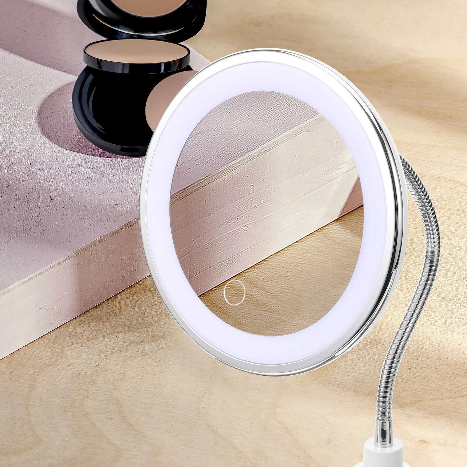 1 stuks LED-make-upspiegel Sucker 10x vergroting Invullicht Duurzame LED-spiegel Home Beauty