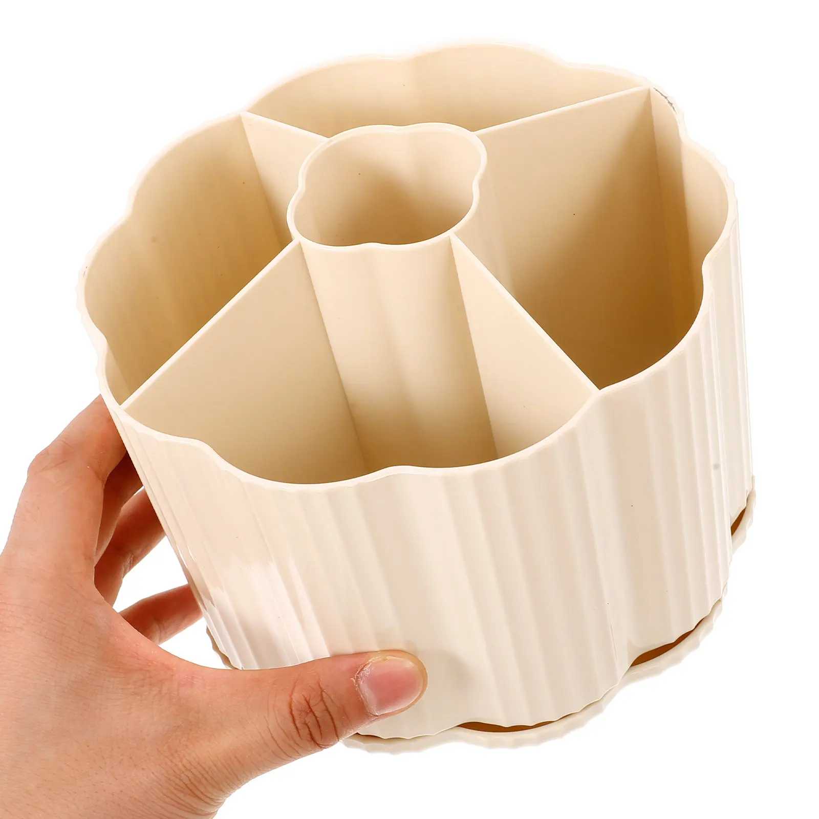 Rotating Makeup Organizer Brush Holder 360 Multi Grid Storage Cup Portable Compact for Vanity Countertop