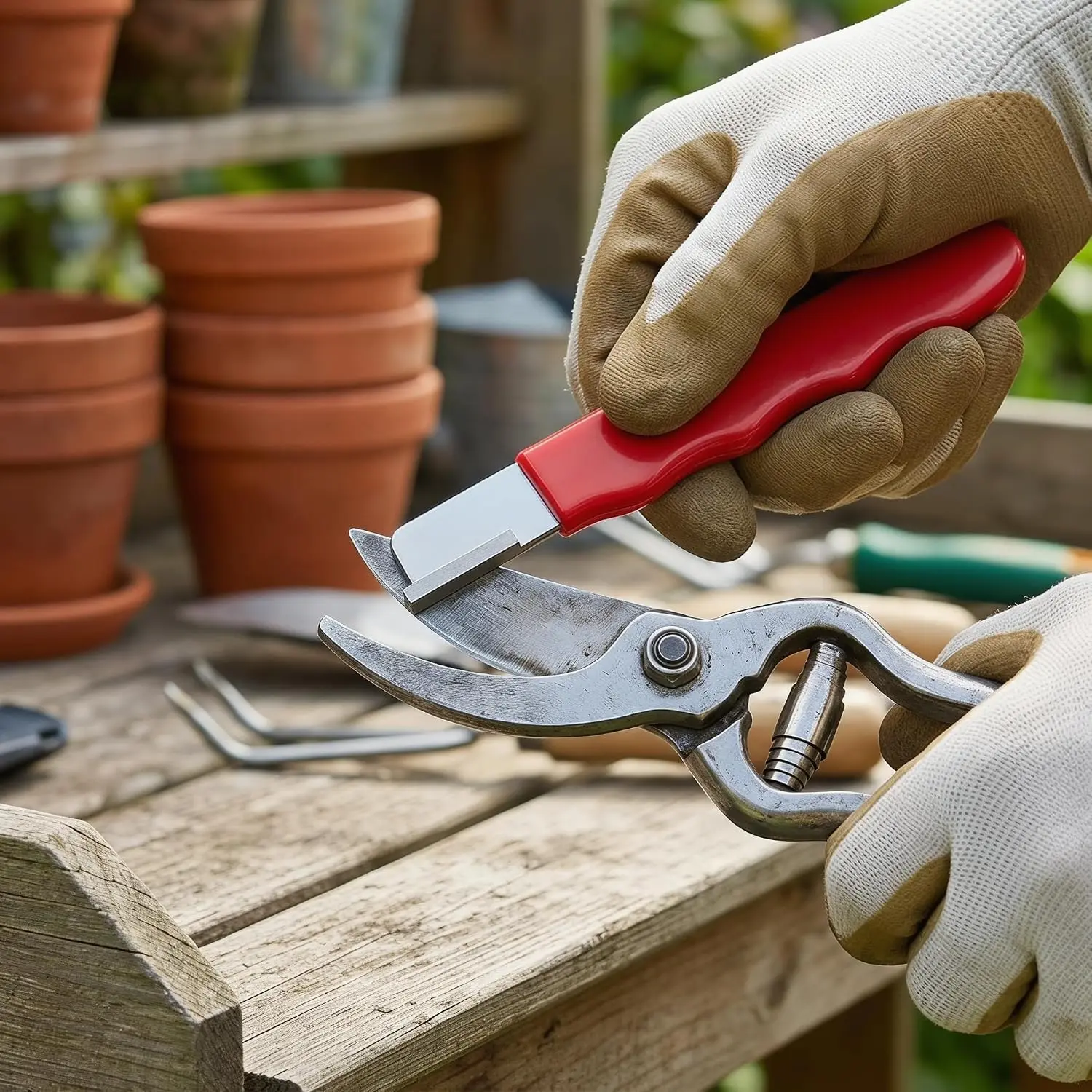 Portable Quick Knife Sharpening Tool Handheld Knife Sharpener for Garden Pruning Shears Scissors Kitchen Cutting Blade Sharpener