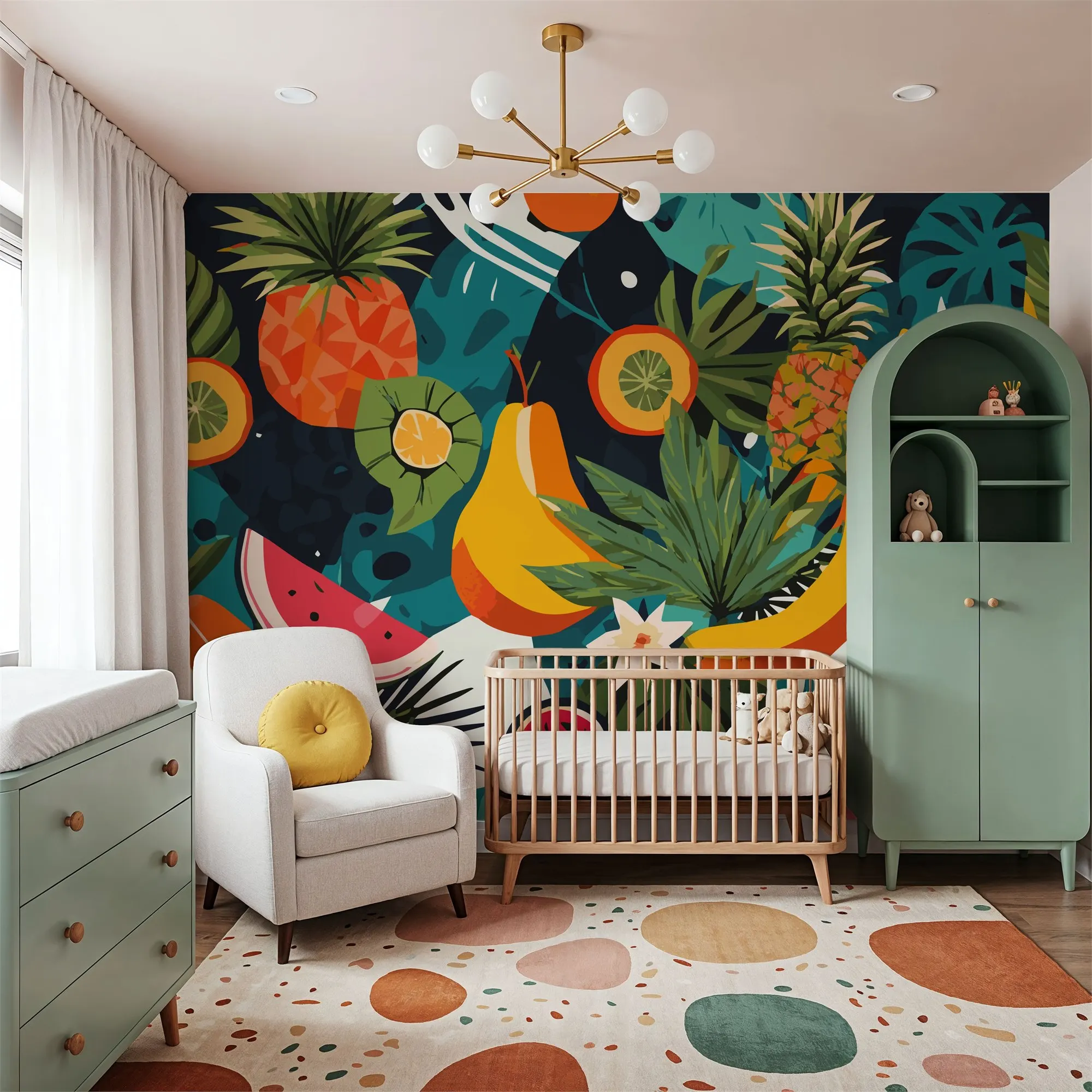 Custom Tropical Fruits Large Peel and Stick Mural Wall Decor