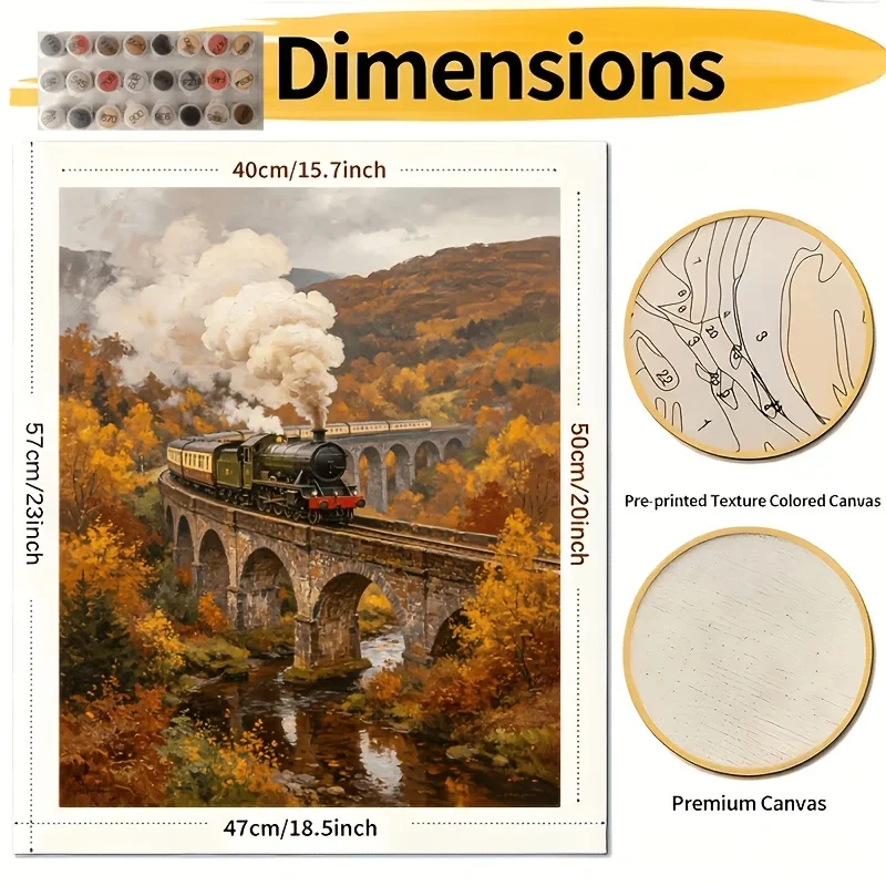 Professional Art Use 2D Flat, 1 Set of Adult DIY Paint by Numbers Kit, 