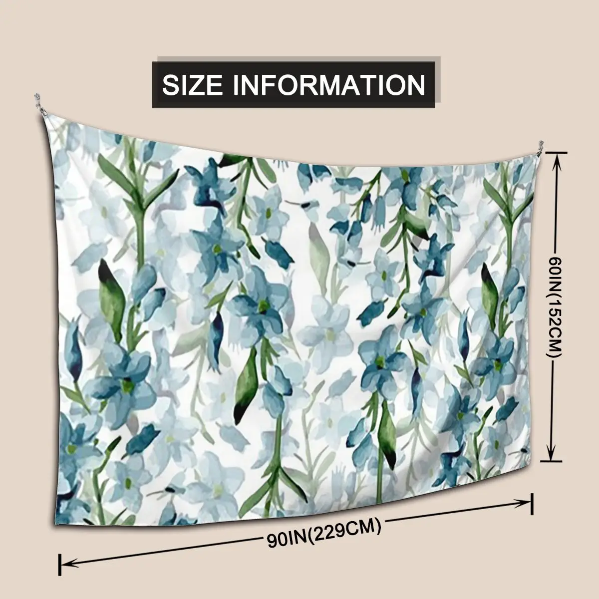 الفروع الزرقاء نسيج الهبي الجدار الشنق ديكور المنزل الجمالي المفروشات لغرفة المعيشة غرفة نوم غرفة النوم #2