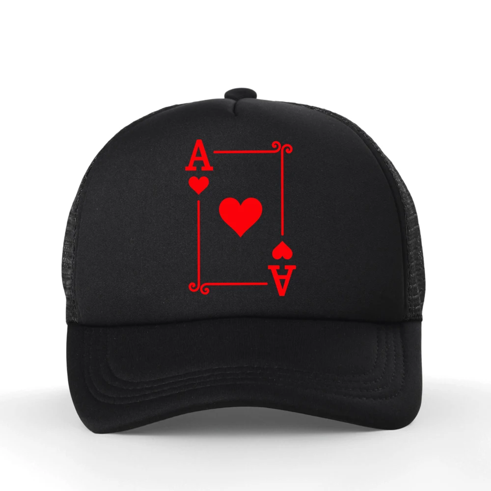 

Funny Playing Cards Ace Hearts Graphic Baseball Cap Poker Party Casual Adjustable Breathable Casquette Hat
