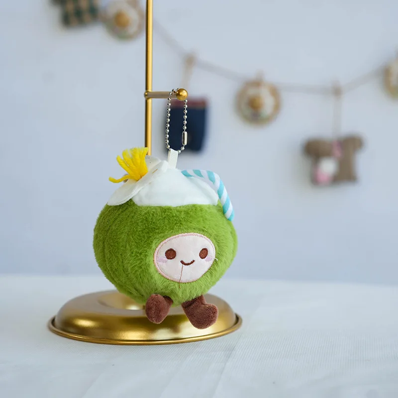 12CM Nuovo Mini Cocco Peluche Portachiavi Ciondolo Creativo Frutta Cocco Ornamento Borsa Fascino Decorazione Bambini Peluche Regalo