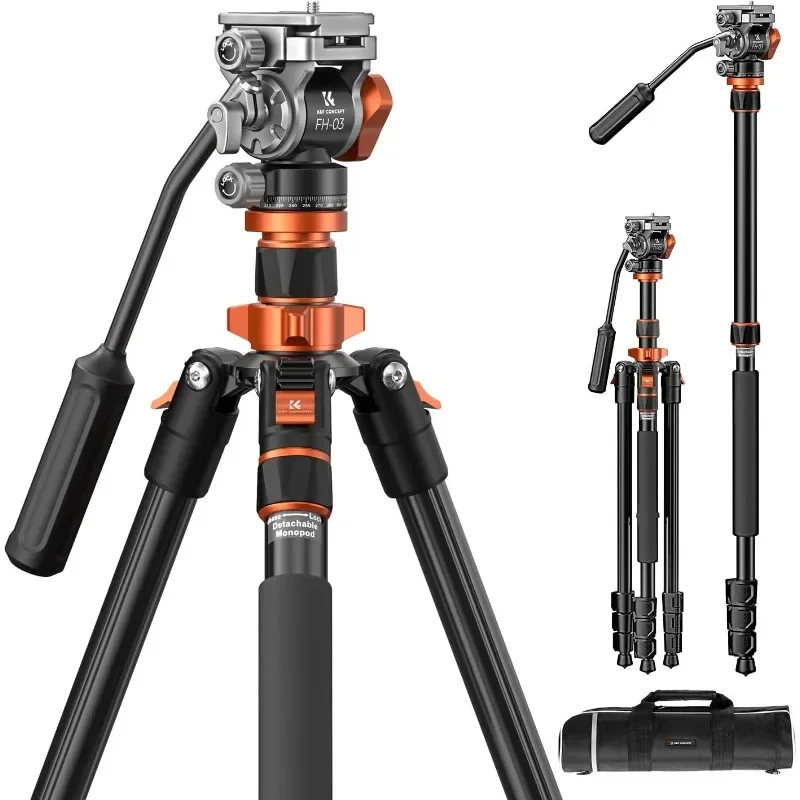 

Concept 83 inch/211cm Camera Video Tripod for DSLR Compact Aluminum Tripod with fluid Head and 5KG Load for Travel and Work