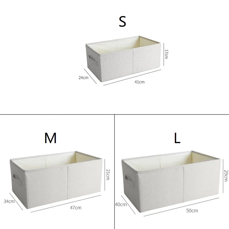 Fabric Storage Boxes with Lids Foldable Cloth Storage Box Fabric Clothes Container Wardrobe Organizer Bedroom Closet Living Room