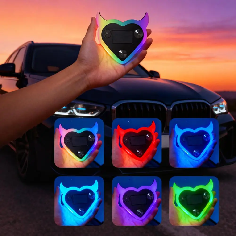 Heart Shaped Car Ambient Light, USB Rechargeable Wireless LED Neon Light for Window, Romantic Atmosphere Decoration