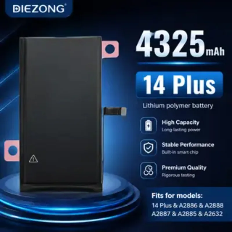 Batterie 4325mAh pour iPhone 14 Plus, batterie A2886/A2888/A2887, haute performance, autonomie prolongée