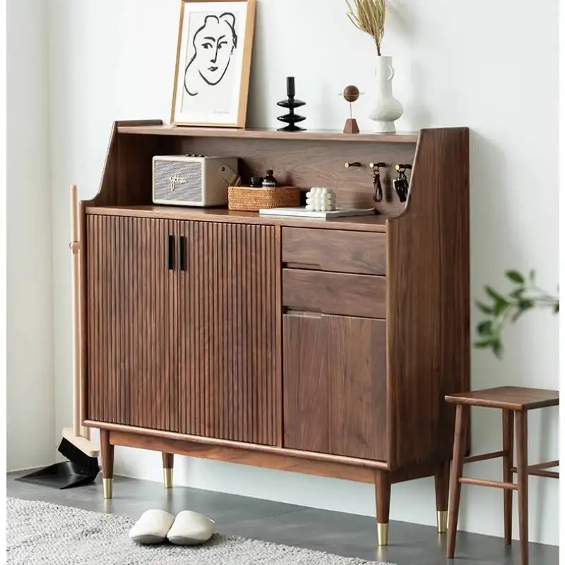 Strong Retro Design Shoe Cabinet Storage Dustproof Living Room Shoe Cabinet Drawer Solid Wood Estante Para Zapatos Furniture