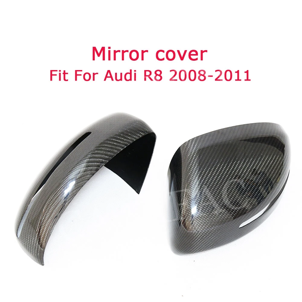 Carbon fiber/ABS Material Add on Mirror Covers Fit For Audi R8 2008 2009 2010 2011 Auto Car Styling