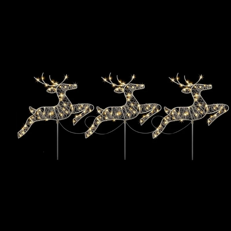 Iron Reindeer Christmas Lawn Decorations Lovely Lighted Reindeer Light Up Yard Decoration For Garden Pathway A2BB