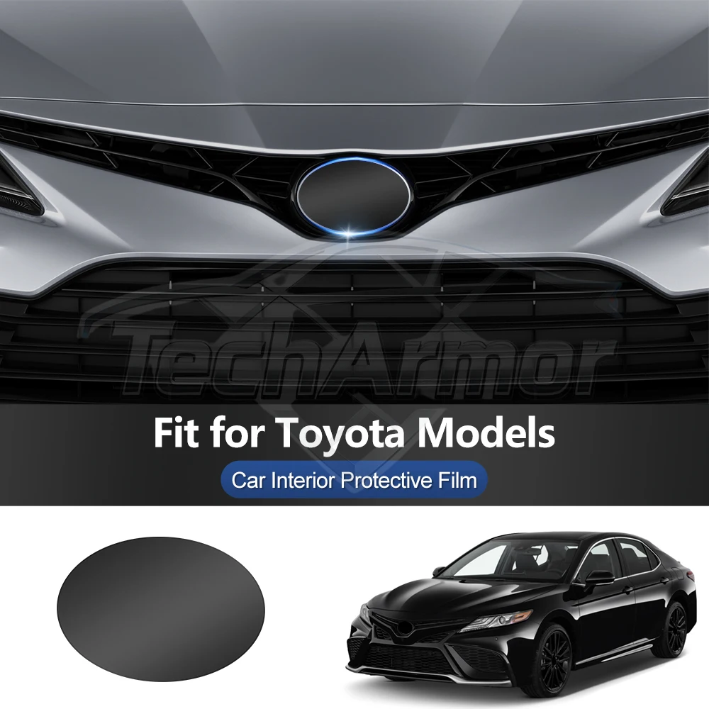 Car Front Emblem Pre Cut For Toyota 2018-2025 Dark Smoked TPU Protection Film Anti-scratch Exterior Accessories Car Modification